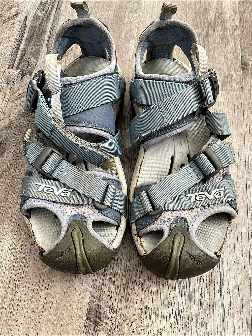 Teva Women's Strappy Sport Sandals in Blue & Gray